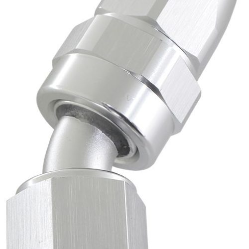 ALLOY 30 DEG HOSE END -6AN SILVER SWIVEL NUT SUIT TEFLON