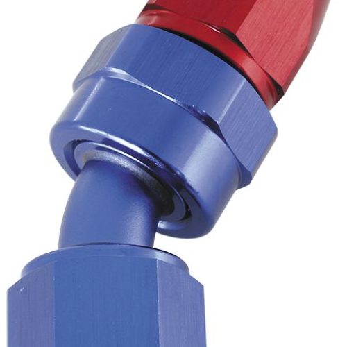ALLOY 30 DEG HOSE END -8AN BLUE SWIVEL NUT SUIT TEFLON
