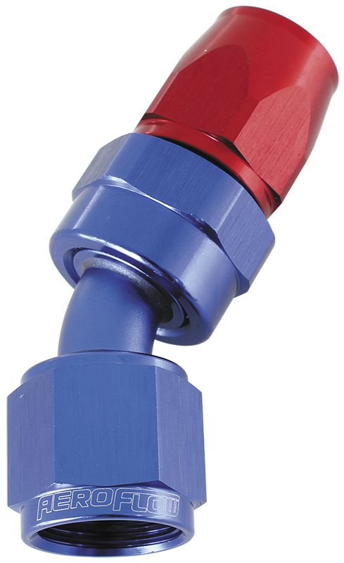 ALLOY 30 DEG HOSE END -8AN BLUE SWIVEL NUT SUIT TEFLON