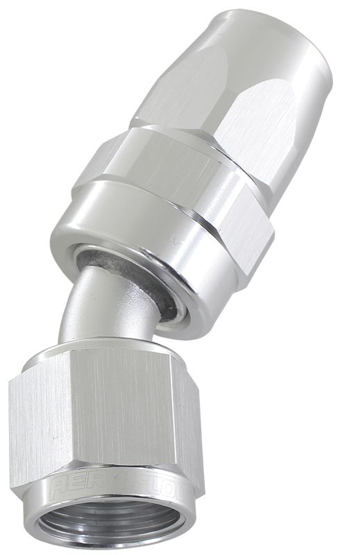ALLOY 30 DEG HOSE END -8AN SILVER SWIVEL NUT SUIT TEFLON