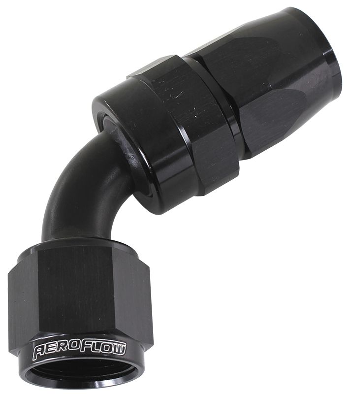 ALLOY 60 DEG HOSE END -4AN BLACK SWIVEL NUT SUIT TEFLON