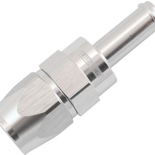 STRAIGHT -6AN HOSE END TO 3/8″BARB TEFLON 200 SERIES SILVER
