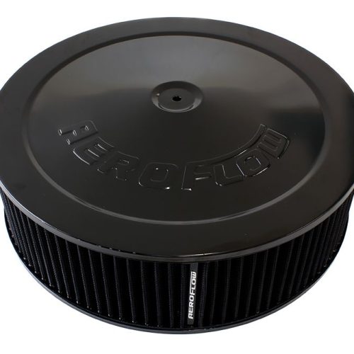 14″ X 4″  AIR CLEANER  ASSY   5-1/8″ DROP BASE BLACK, COTTON