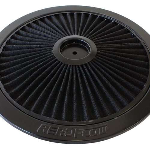 14″ BLACK FULL FLOW TOP PLATE BLACK COTTON HI FLOW & FILTRAT