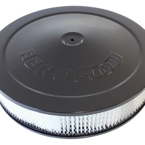 14″ X 3″  AIR CLEANER  ASSY   5-1/8″ DROP BASE BLACK, PAPER
