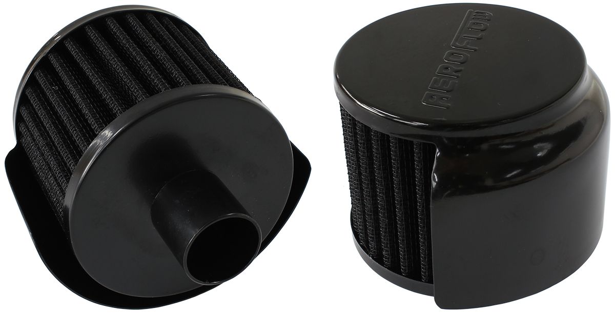 1" PUSH IN BREATHER W/ SHIELD3" O.D,2-1/2" H, BLACK TOP