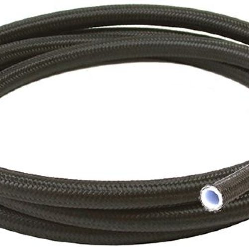 BLACK BRAIDED TEFLON HOSE -4AN2M S/S 4.8mm ID 7.6mm OD