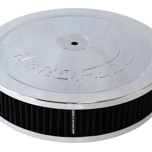 9″ X 2″  AIR CLEANER  ASSEMBLY5-1/8″ NECK, CHROME, COTTON