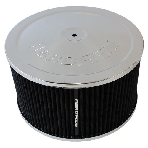 9″ X 5″  AIR CLEANER  ASSEMBLY5-1/8″ NECK, CHROME, COTTON