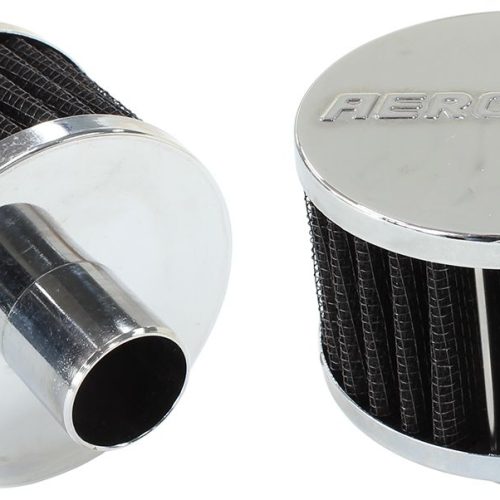 1″ PUSH IN  BREATHER FILTER   3″ O.D,2″ H,CHROME TOP