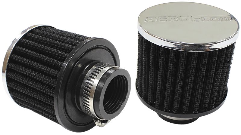 1-1/4" UNIV CLAMP ON FILTER 3" O.D,2-1/2" H,CHROME TOP