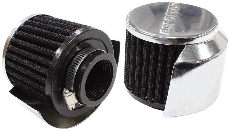 1-3/8" BREATHER FILTER WTH SHIELD 3"O.D 2-1/2H CHROME TOP