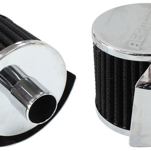 1″ PUSH IN  BREATHER W/ SHIELD3″ O.D,2-1/2″ H,CHROME TOP