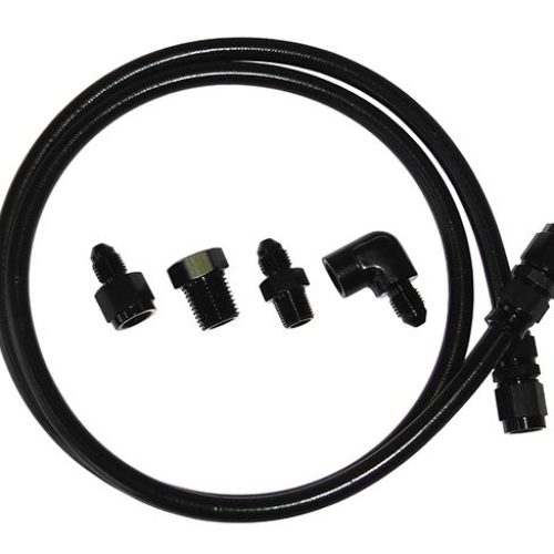 -4AN x 4ft BLACK BRAIDED LINE WITH FITTINGS INCLUDED