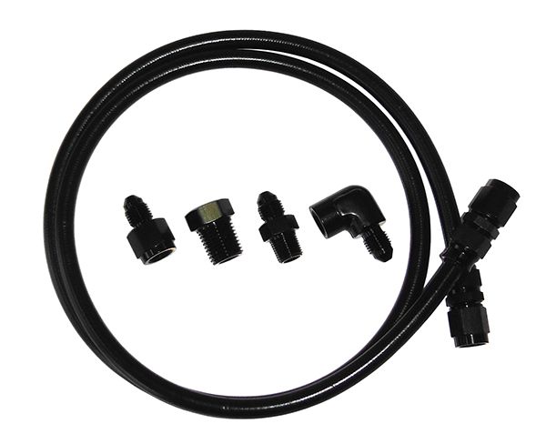 -4AN x 4ft BLACK BRAIDED LINE WITH FITTINGS INCLUDED