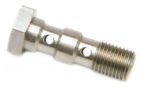 DOUBLE BANJO BOLT 3/8 X24 STAINLESS 31MM LONG