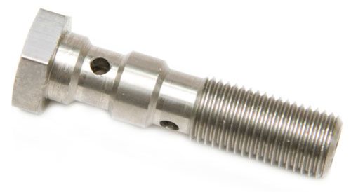 DOUBLE BANJO BOLT 3/8 X24 STAINLESS 40MM LONG