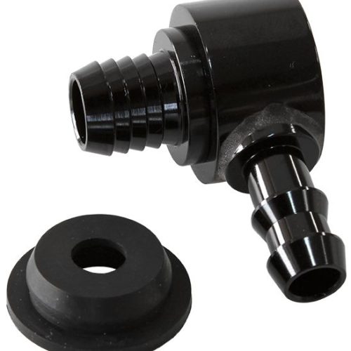 BLACK BOOSTER VALVE UNIVERSAL 21MM / 13/16″ HOLE TO 3/8 Barb
