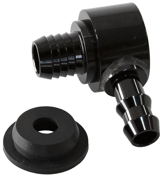 BLACK BOOSTER VALVE UNIVERSAL 21MM / 13/16" HOLE TO 3/8 Barb