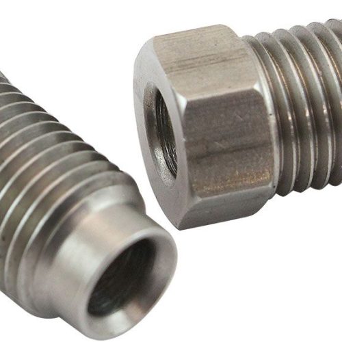 S/S INVERTED FLARE TUBE NUT   LONG 3/16″ HARDLINE TO 3/8″-24