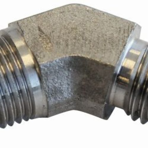 S/S 45 DEG 1/4″ NPT TO 4AN