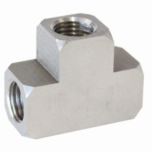 S.S FEMALE TEE 3/8″-24 INVERTED SEAT STAINLESS STEEL