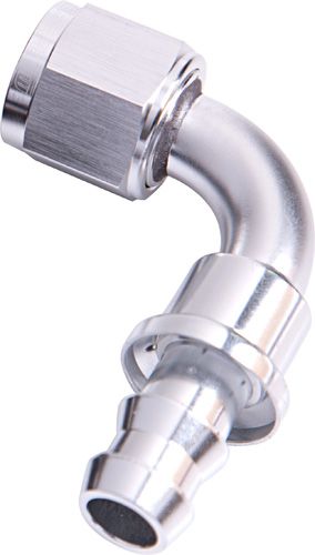 90 DEG PUSH LOCK END -12AN SILVER NO CLAMP REQUIRED