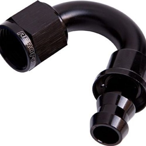 150 DEG PUSH LOCK END -4AN BLACK NO CLAMP REQUIRED