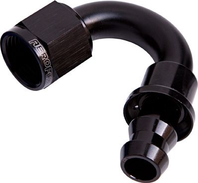 150 DEG PUSH LOCK END 10AN BLACK NO CLAMP REQUIRED