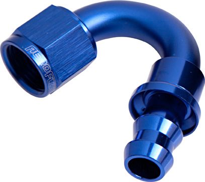 150 DEG PUSH LOCK END -10AN BLUE NO CLAMP REQUIRED