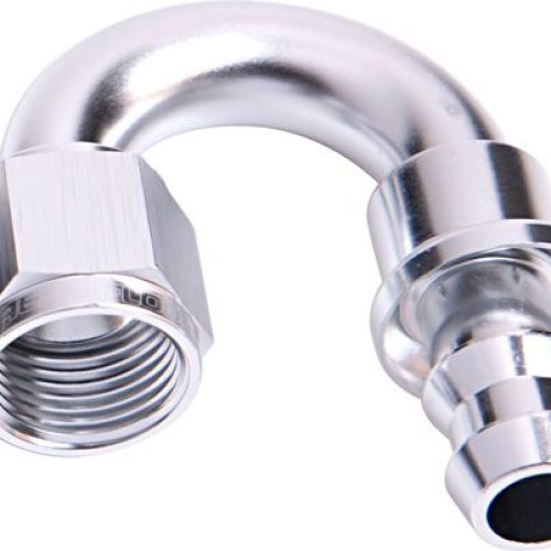 180 DEG PUSH LOCK END -4AN SILVER NO CLAMP REQUIRED