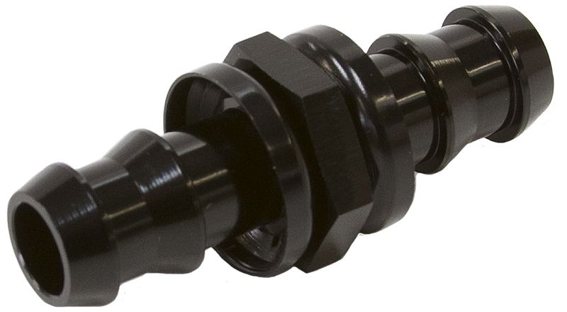 -4 PUSH LOCK BARB JOINER BLACK 1/4" MALE TO MALE BARB
