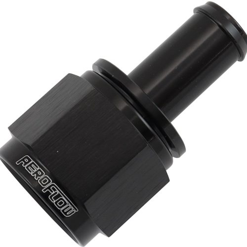 FEMALE -10AN TO 1/2″ BARB     BLACK WITH TUBE NUT