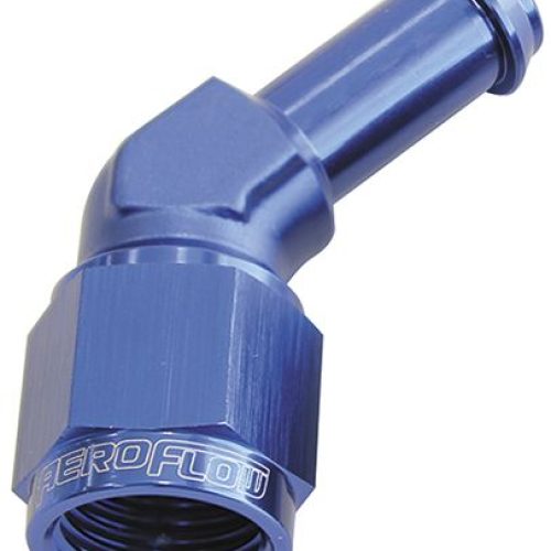 FEMALE -8AN 45DEG TO 1/2″ BARBBLUE SWIVEL NUT