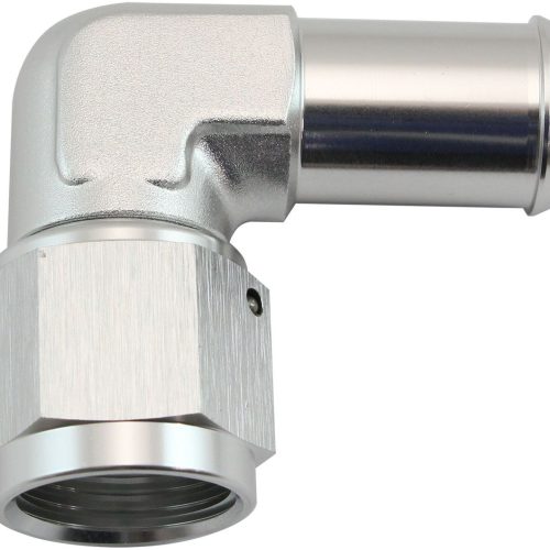 FEMALE -8AN 90DEG TO 5/8″ BARBSILVER SWIVEL NUT