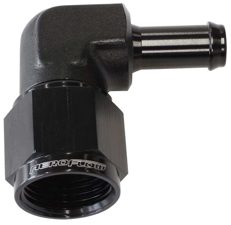 FEMALE -8AN 90DEG TO 1/2" BARBBLACK SWIVEL NUT