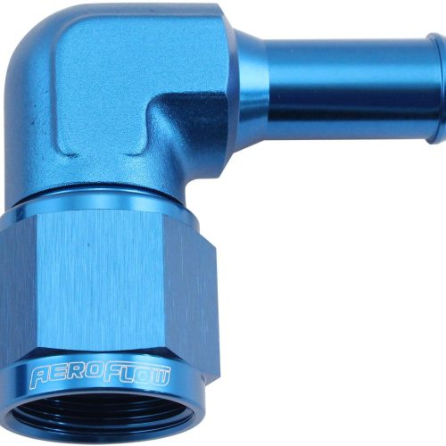 FEMALE -10AN 90DEG TO 1/2 BARBBLUE SWIVEL NUT
