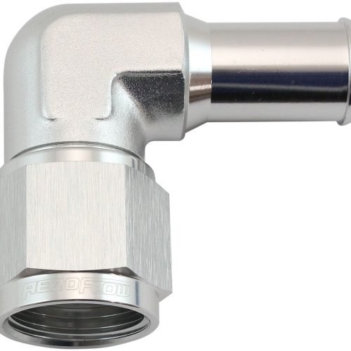 FEMALE -10AN 90DEG TO 5/8 BARBSILVER SWIVEL NUT