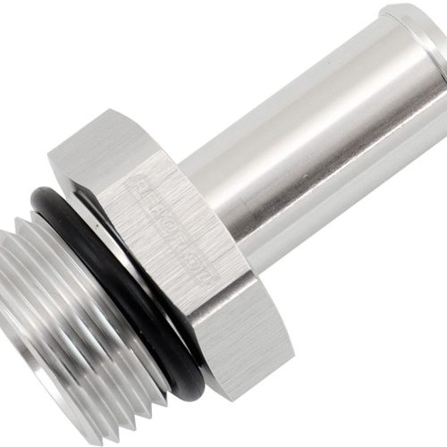 -10ORB TO 1/2″ PUSH ON BARB   SILVER STRAIGHT BARB