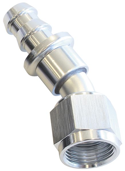 30 DEG PUSH LOCK END -8AN SILVER NO CLAMP REQUIRED<15PSI