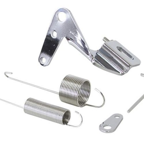 THROTTLE CABLE BRACKET KIT WITH RETURN SPRING, CHROME