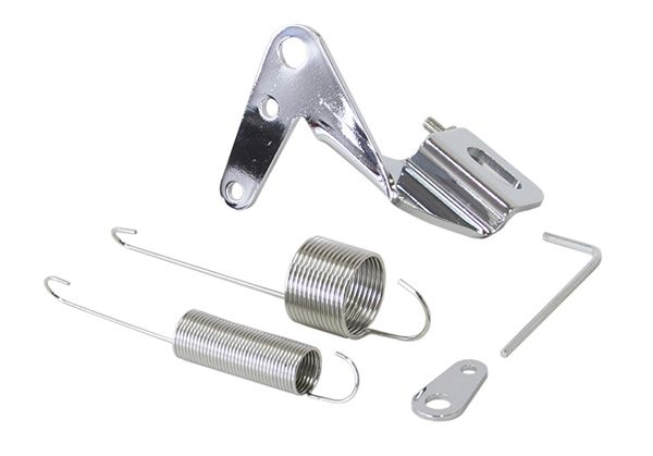 THROTTLE CABLE BRACKET KIT WITH RETURN SPRING, CHROME