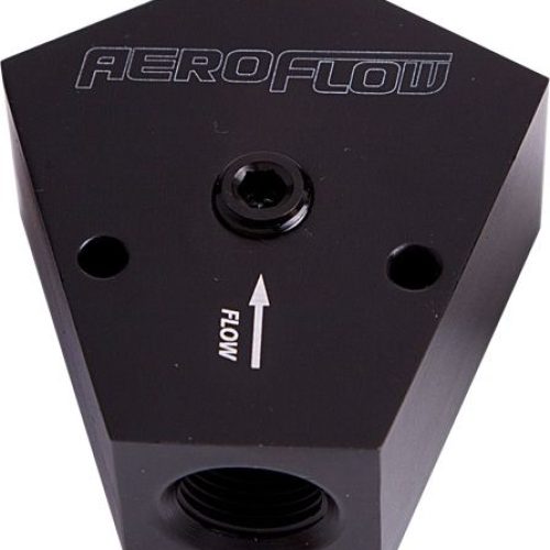 FUEL BLOCK 1/2 – 1/2 IN – OUT BLACK 1/8″ NPT PORT