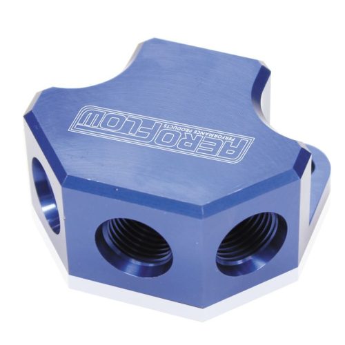 Y BLOCK 4 PORT DISTRIBUTION   BLUE 3X -8ORB 1X -10ORB INLET