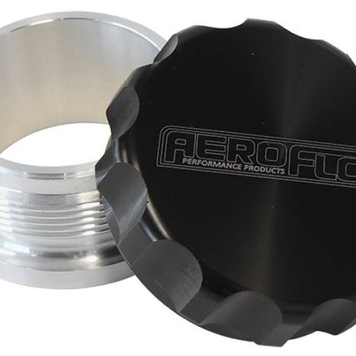 1.5″ ALUM WELD BUNG AND CAP   RAW WELD ON / BLACK CAP