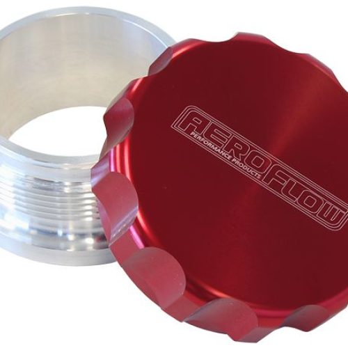 2-1/2″ ALUM WELD BUNG AND CAP RAW WELD ON / RED CAP