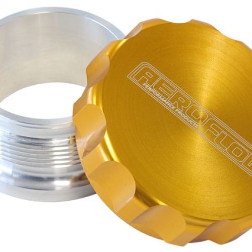 3″ ALUM WELD BUNG AND CAP     RAW WELD ON / GOLD CAP