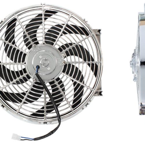 14″ CURVED BLADE CHROME FAN REVERSIBLE 1350CFM