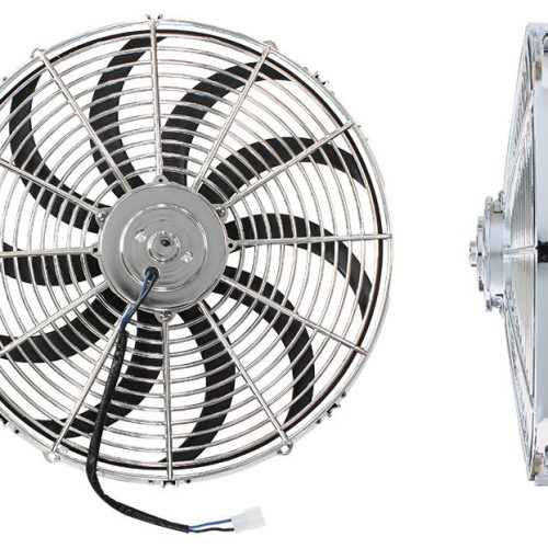 16″ CURVED BLADE CHROME FAN REVERSIBLE 1750CFM