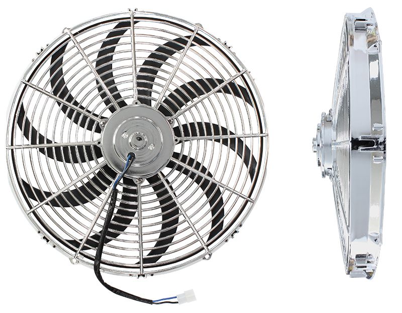 16" CURVED BLADE CHROME FAN REVERSIBLE 1750CFM